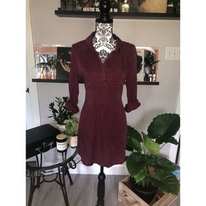 🌹Maroon Button up Shirt Dress Medium
